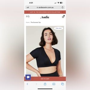 Andie Swim Sorrento top black size large new with tags